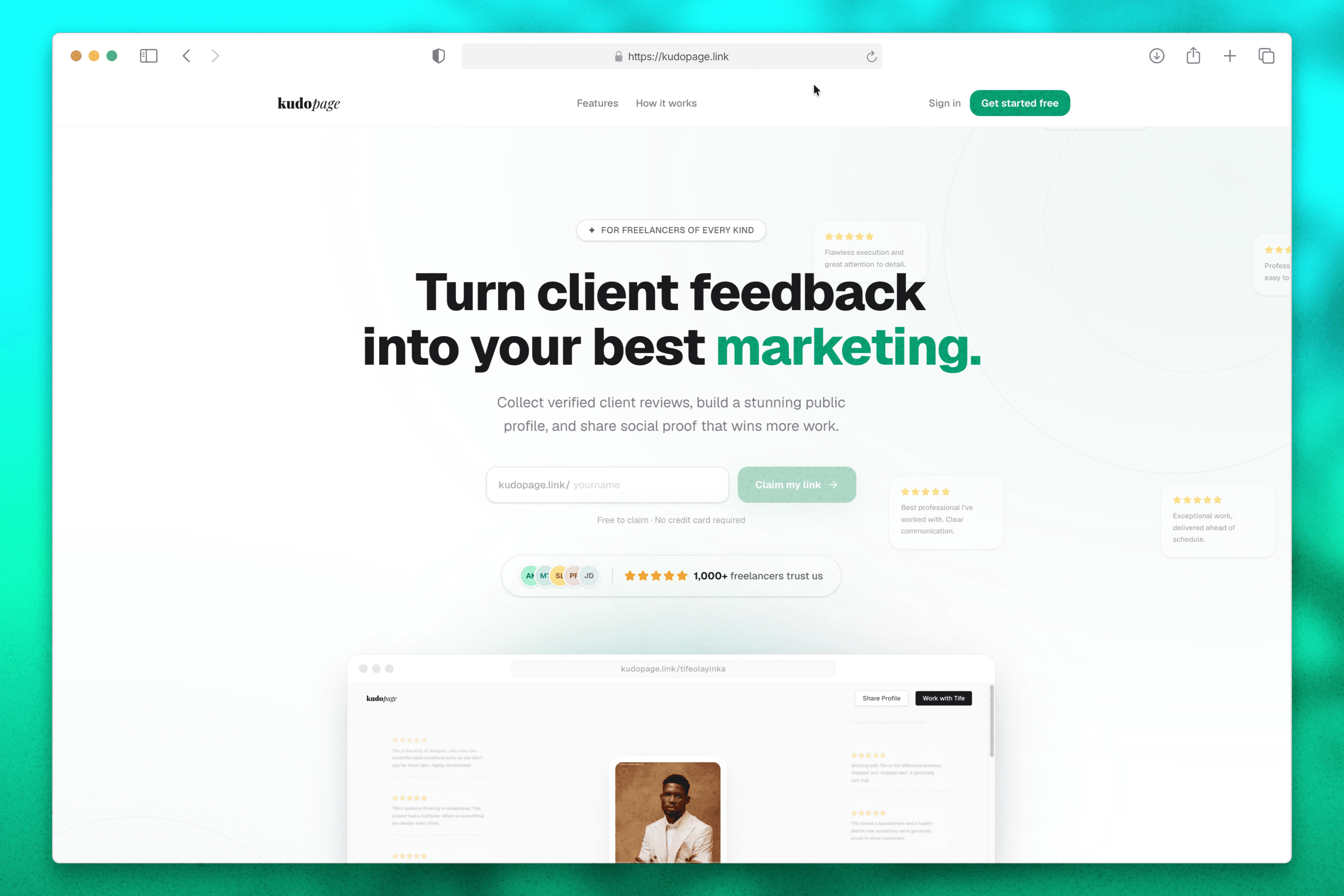 Landing page Hero Section